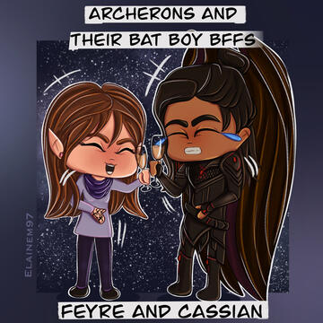Feyre and cassian Chibi