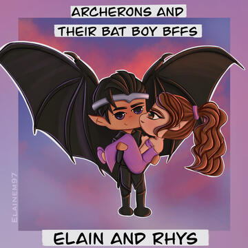 elain and rhys chibi